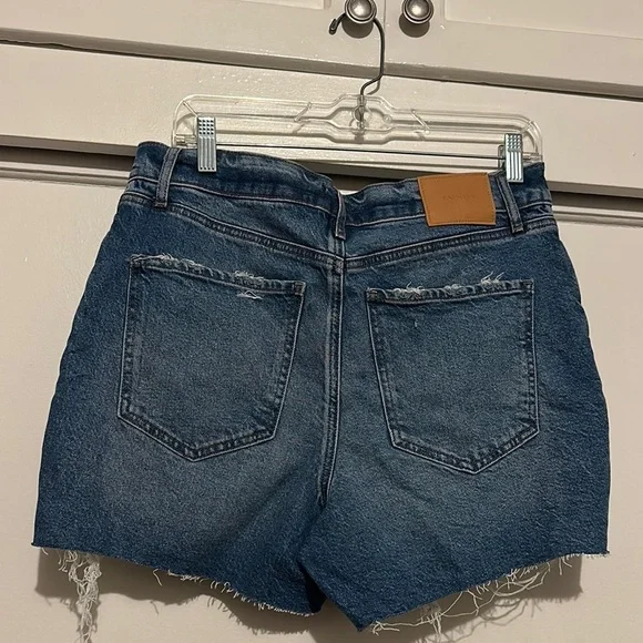 Express Blue Jean Shorts Distressed Frayed Hem - Picture 6 of 10